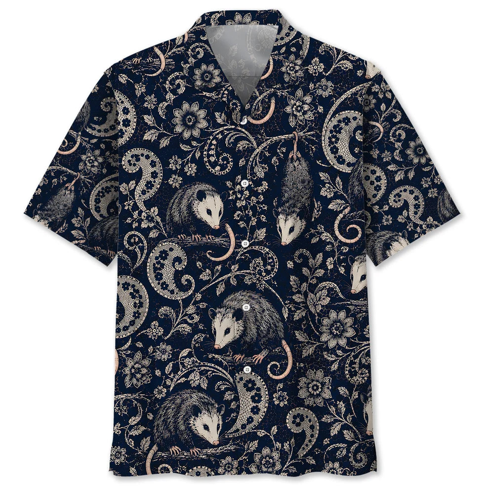 Midnight Opossum Paisley Men Polo Shirt VCP1049