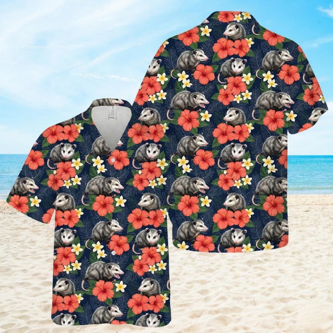 Funny Opossum Hawaiian Shirt For Pet Lovers Tropical Possum Lover Aloha Beach Gift