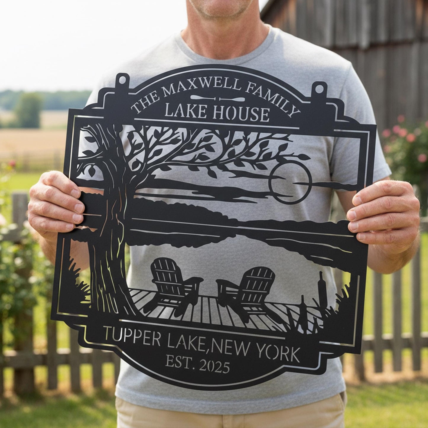 Personalized Lake House Metal Sign: Custom Outdoor Decor, Lake House Welcome Sign