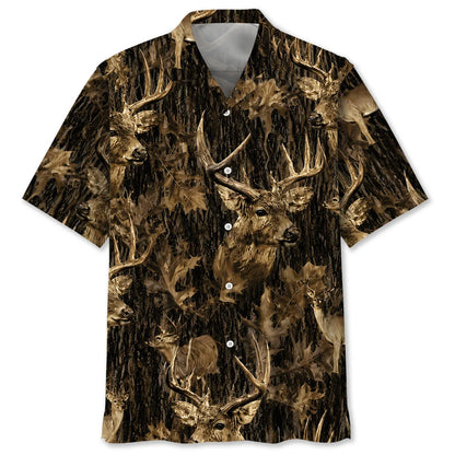 Vintage Deer Art Camo Polo Shirt VCP1040
