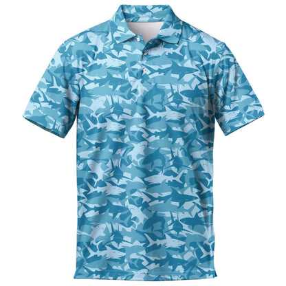Shark Men's Polo Shirt Summer Beach Golf Style Fishing hunting Gift For men