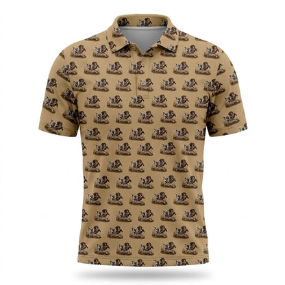 Pheasant Hunting With GSP Dog Pattern Polo Shirt