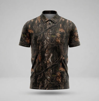 Real Tree Camouflage Polo Shirt for Men Women, Hunting Outdoor Shirt