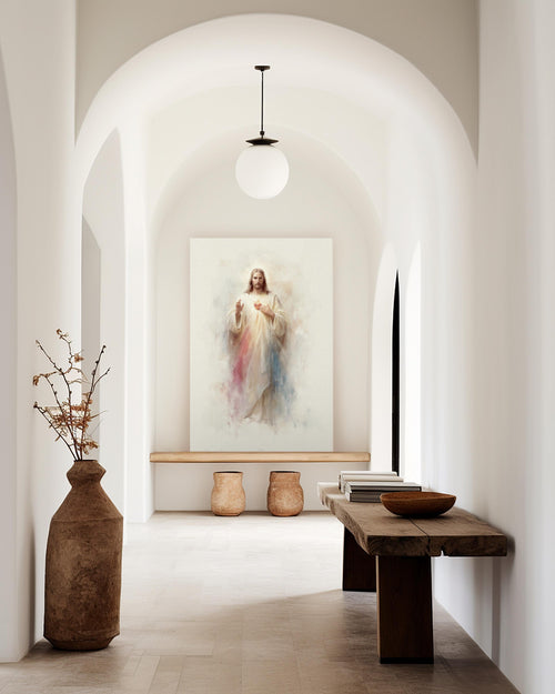 Divine Mercy Sacred Heart of Jesus Modern Christian Canvas Painting Catholic Art