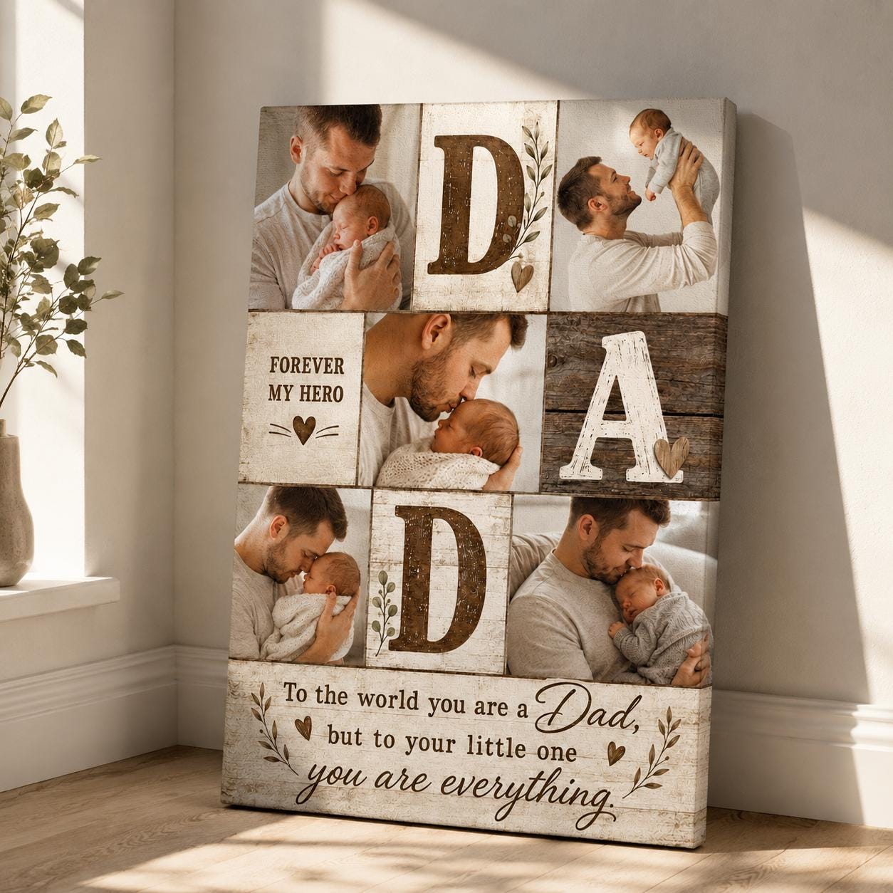 Dad Photo Collage Wall Art, Family Picture Print