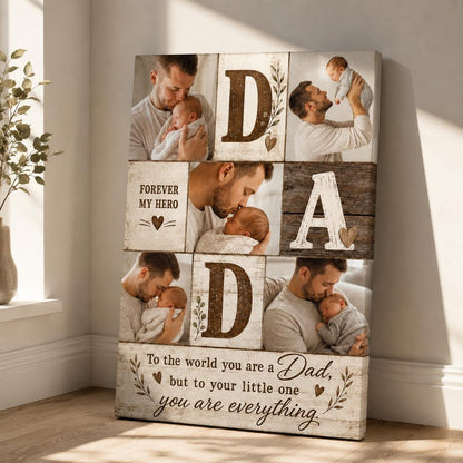 Dad Photo Collage Wall Art, Family Picture Print
