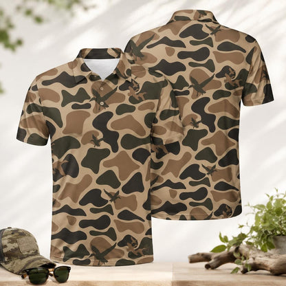 Mallard Duck Camouflage Shirt, Outdoor Country Club Polo Shirt ,Hunter Gift for Men
