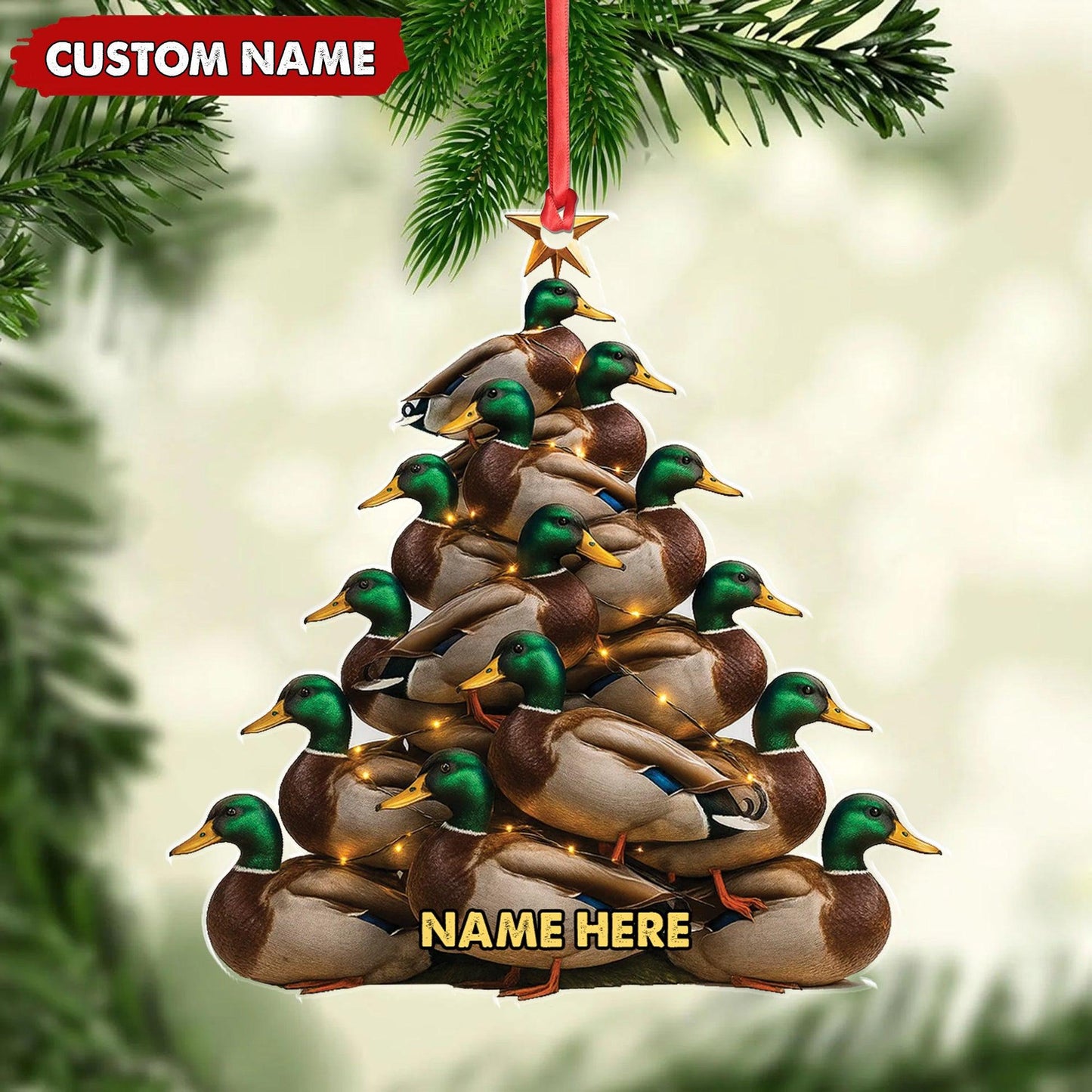 Personalized Mallard Duck 2D Flat Acrylic Ornament