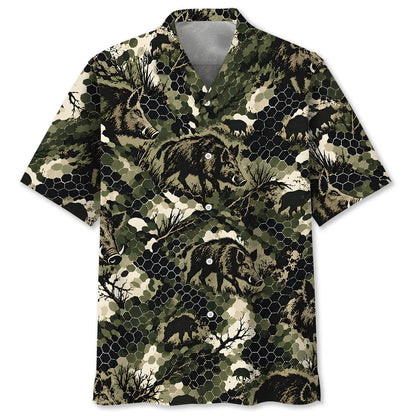 Tactical Hexagonal Wild Hog Hunting Camo polo Shirt VCP1046