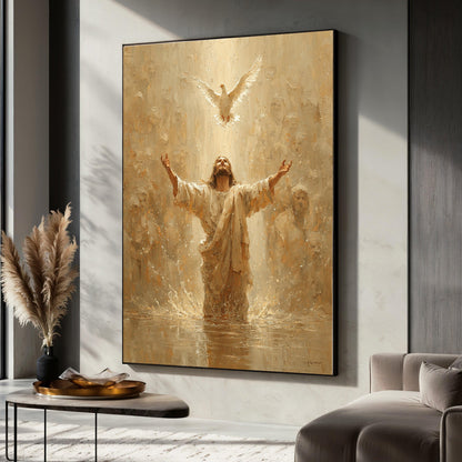 Jesus Ascension Canvas Wall Art, Spiritual Christian Decor