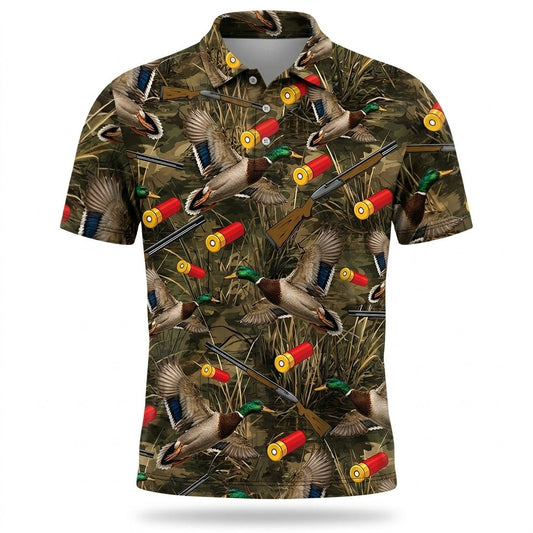 Vintage Camouflage Duck Hunting Polo Shirt