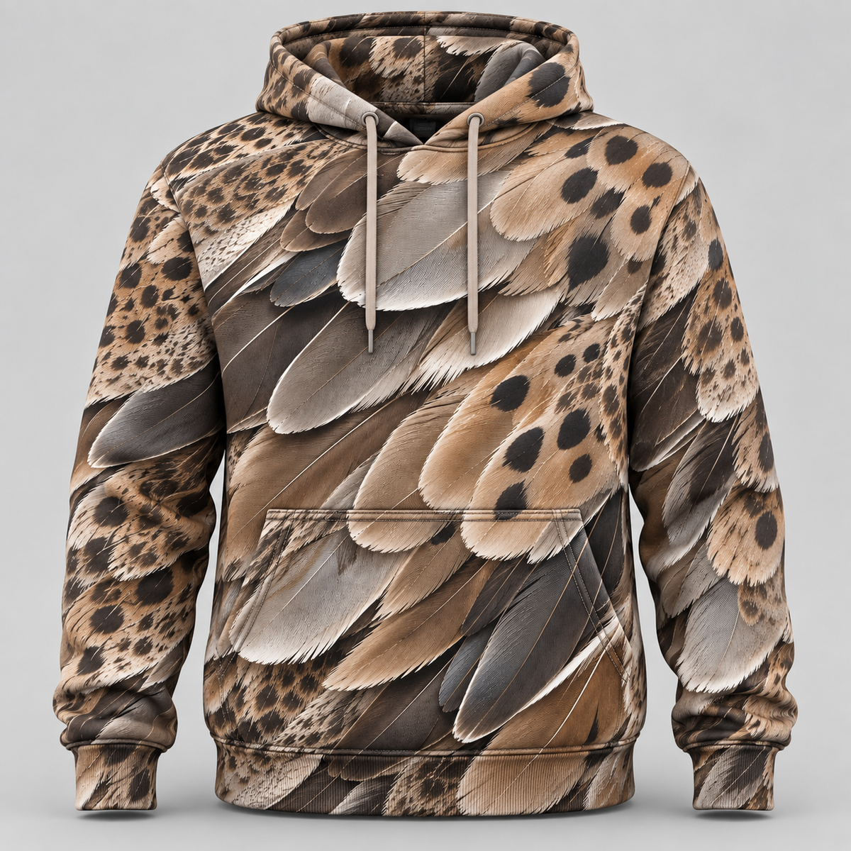 Dove Feather Pattern Hoodie