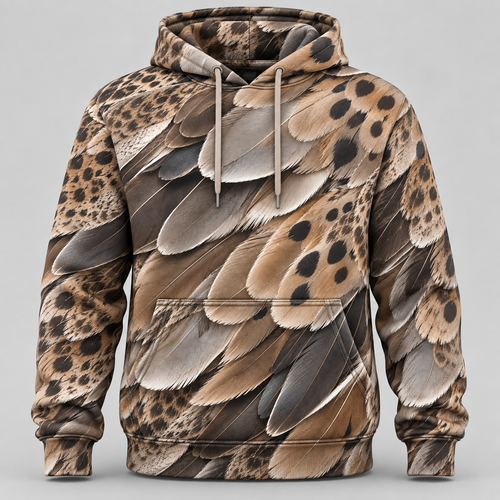 Dove Feather Pattern Hoodie