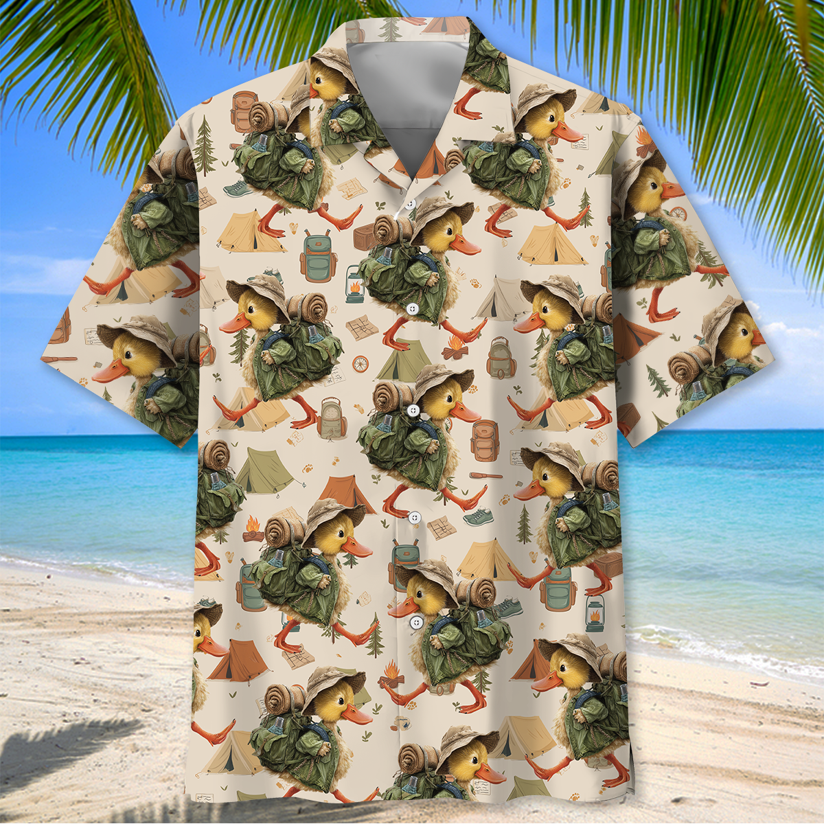 Funny Duck Go Camping Hawaiian Shirt