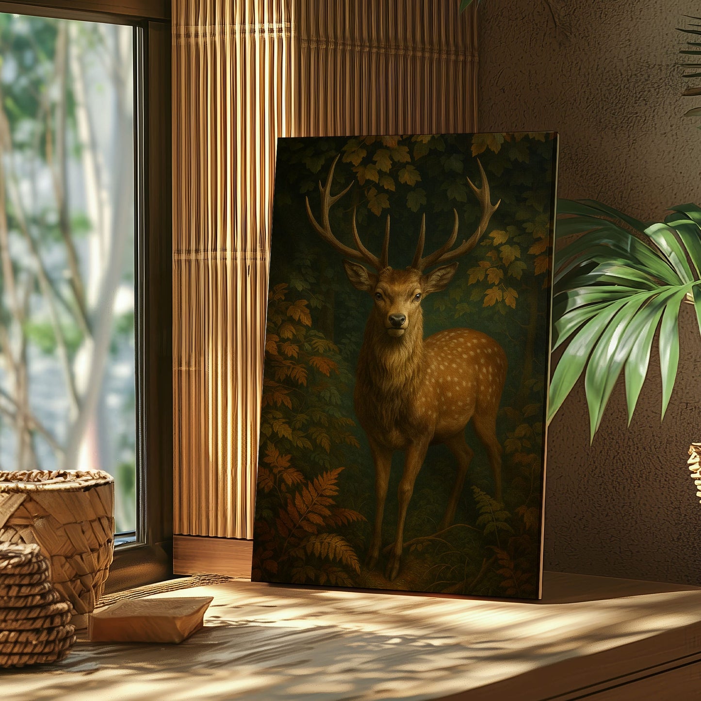 Rustic Deer Wall Art Canvas
