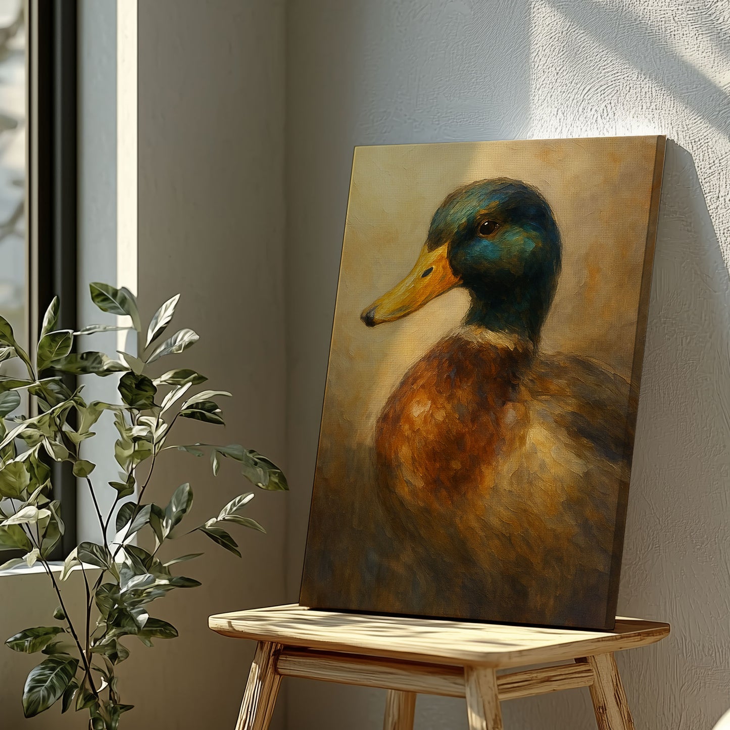 Mallard Duck Canvas Wall Art – Rustic Waterfowl Hunting home Decor