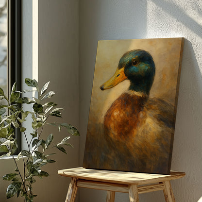 Mallard Duck Canvas Wall Art – Rustic Waterfowl Hunting home Decor