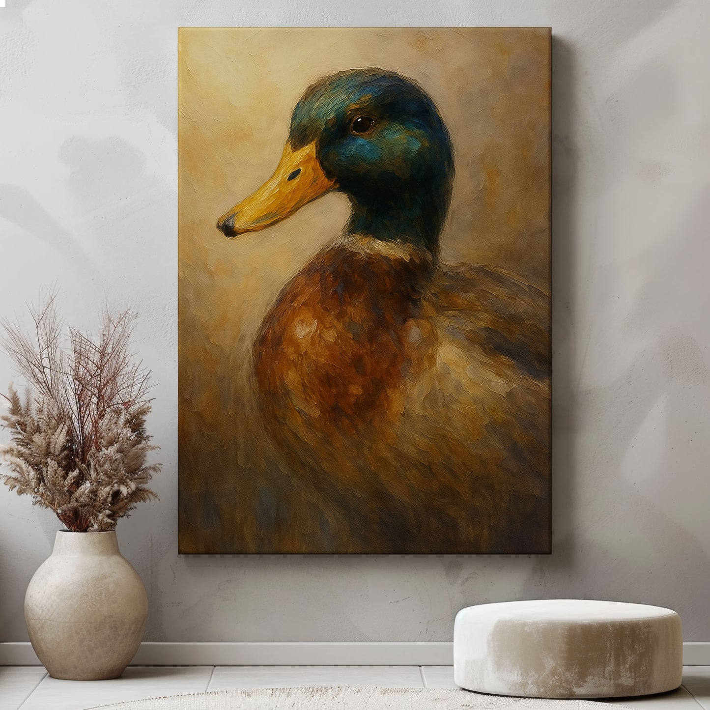 Mallard Duck Canvas Wall Art – Rustic Waterfowl Hunting home Decor