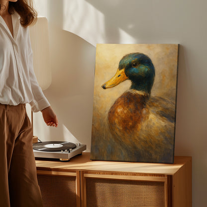 Mallard Duck Canvas Wall Art – Rustic Waterfowl Hunting home Decor