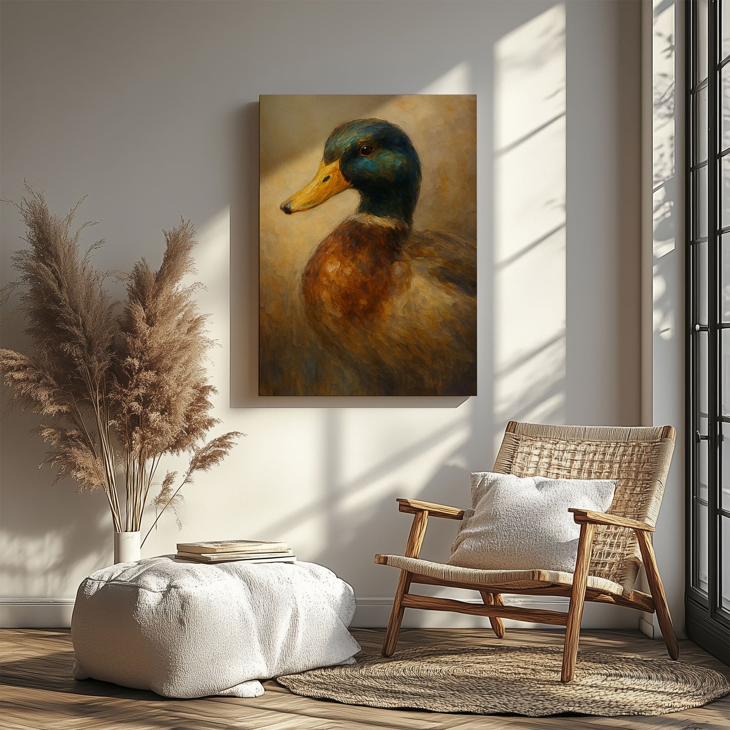 Mallard Duck Canvas Wall Art – Rustic Waterfowl Hunting home Decor
