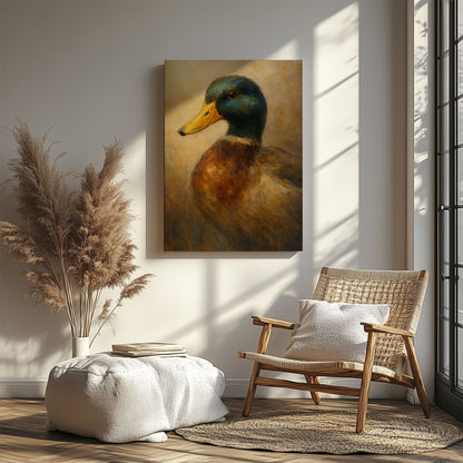 Mallard Duck Canvas Wall Art – Rustic Waterfowl Hunting home Decor