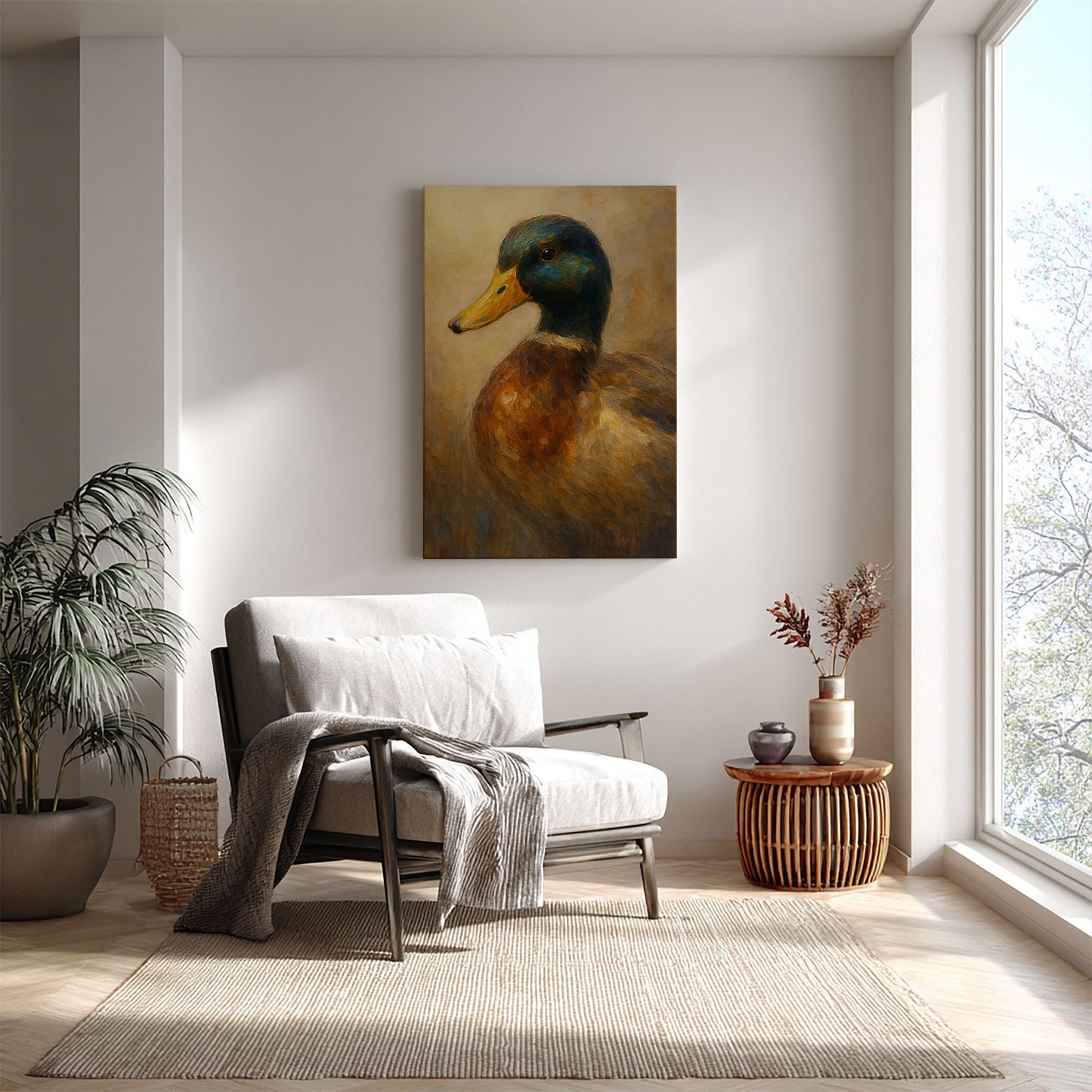 Mallard Duck Canvas Wall Art – Rustic Waterfowl Hunting home Decor