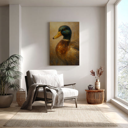 Mallard Duck Canvas Wall Art – Rustic Waterfowl Hunting home Decor