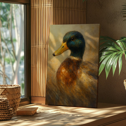 Mallard Duck Canvas Wall Art – Rustic Waterfowl Hunting home Decor