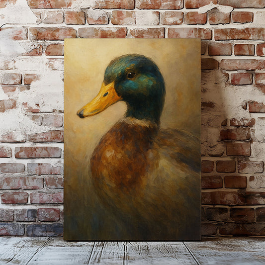 Mallard Duck Canvas Wall Art – Rustic Waterfowl Hunting home Decor