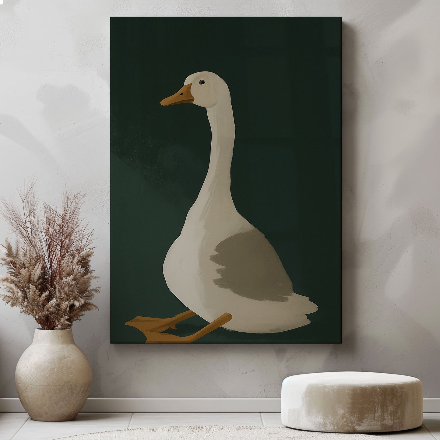 Minimalist Duck Canvas Wall Art – Rustic Hunting Cabin Décor