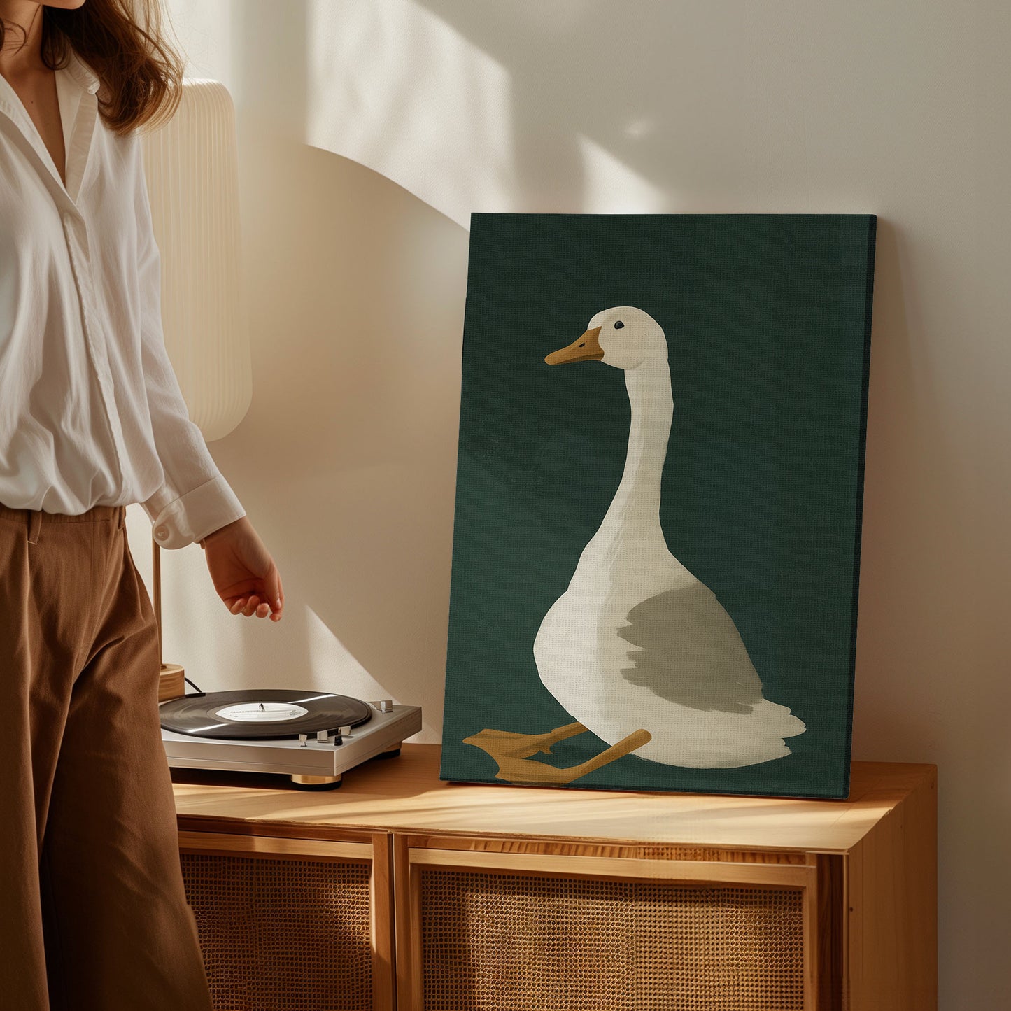 Minimalist Duck Canvas Wall Art – Rustic Hunting Cabin Décor