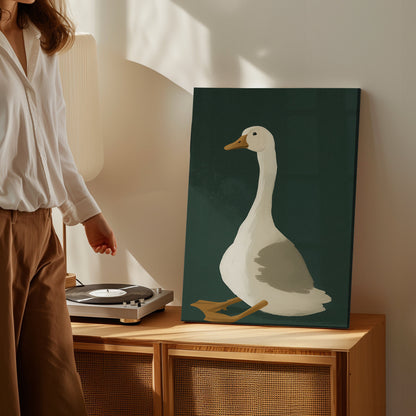 Minimalist Duck Canvas Wall Art – Rustic Hunting Cabin Décor
