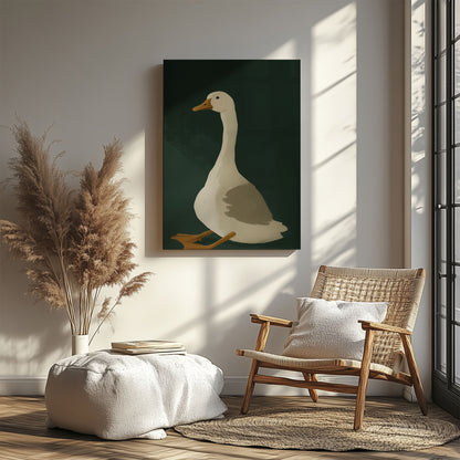 Minimalist Duck Canvas Wall Art – Rustic Hunting Cabin Décor