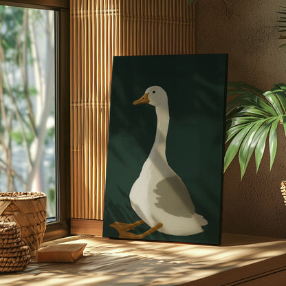 Minimalist Duck Canvas Wall Art – Rustic Hunting Cabin Décor