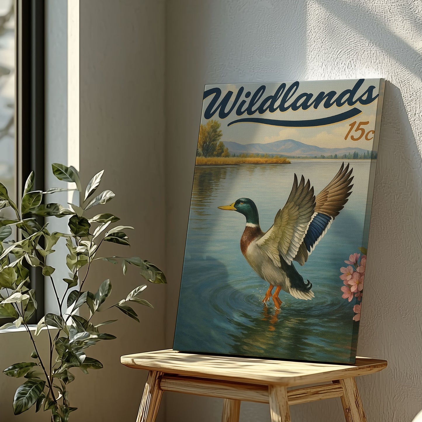 Rustic Duck Canvas Art – Lake Waterfowl Wall Décor for Cabin or Lodge