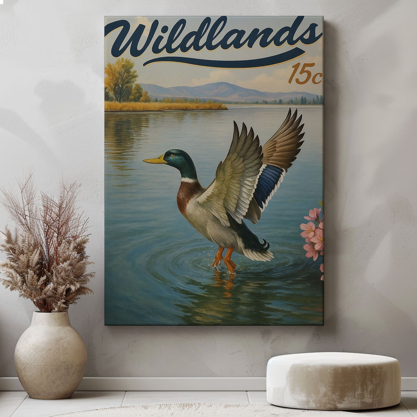 Rustic Duck Canvas Art – Lake Waterfowl Wall Décor for Cabin or Lodge