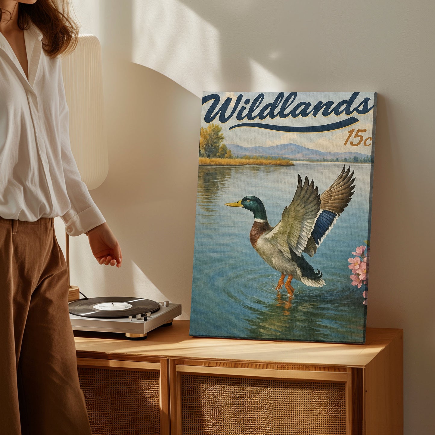 Rustic Duck Canvas Art – Lake Waterfowl Wall Décor for Cabin or Lodge