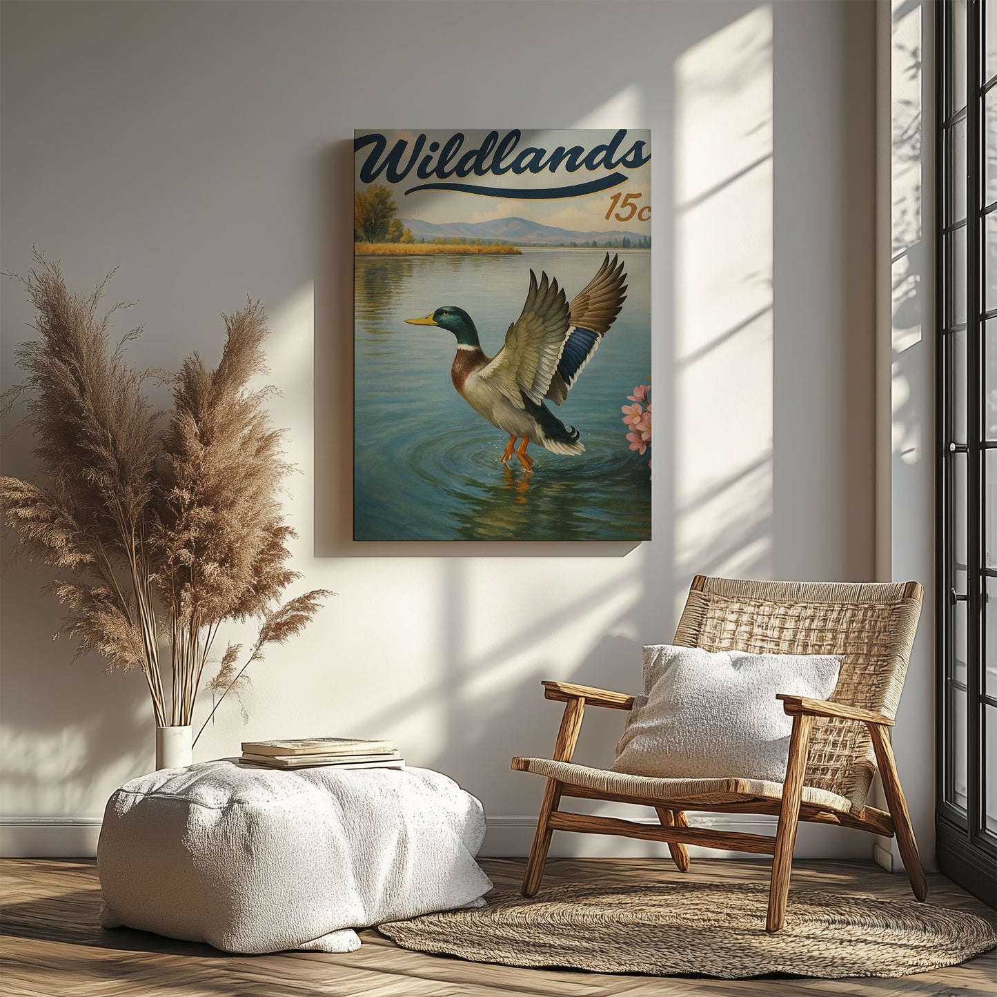 Rustic Duck Canvas Art – Lake Waterfowl Wall Décor for Cabin or Lodge