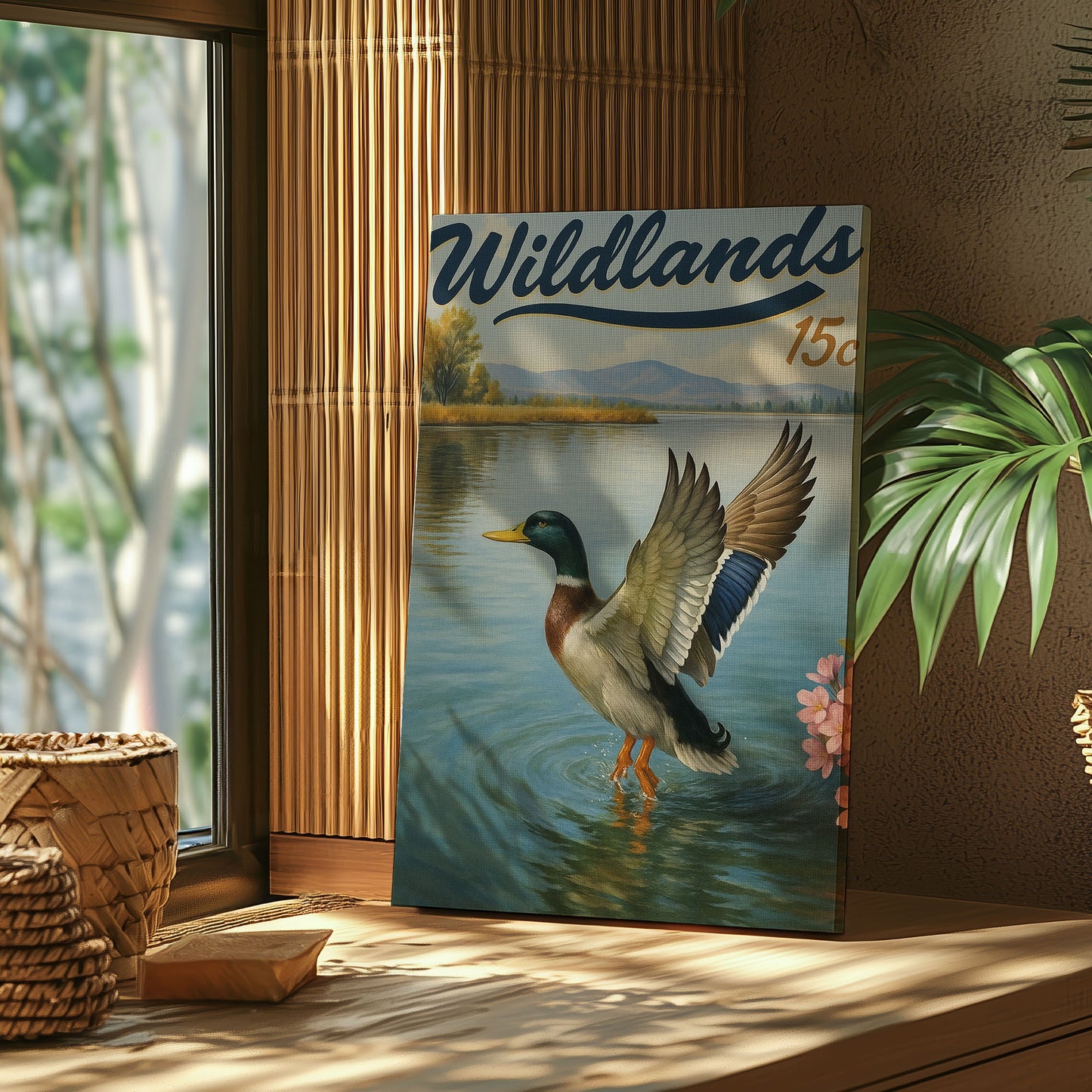 Rustic Duck Canvas Art – Lake Waterfowl Wall Décor for Cabin or Lodge