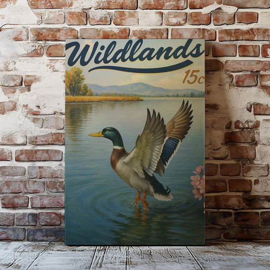 Rustic Duck Canvas Art – Lake Waterfowl Wall Décor for Cabin or Lodge
