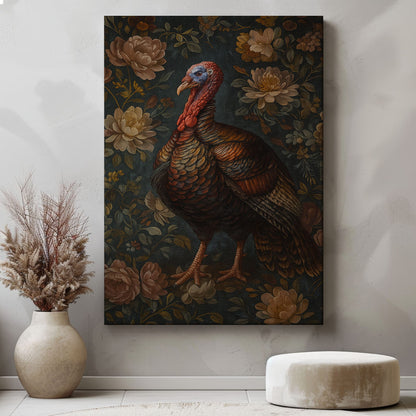 Floral Turkey Artwork Wall Art Cabin Gift for Hunt