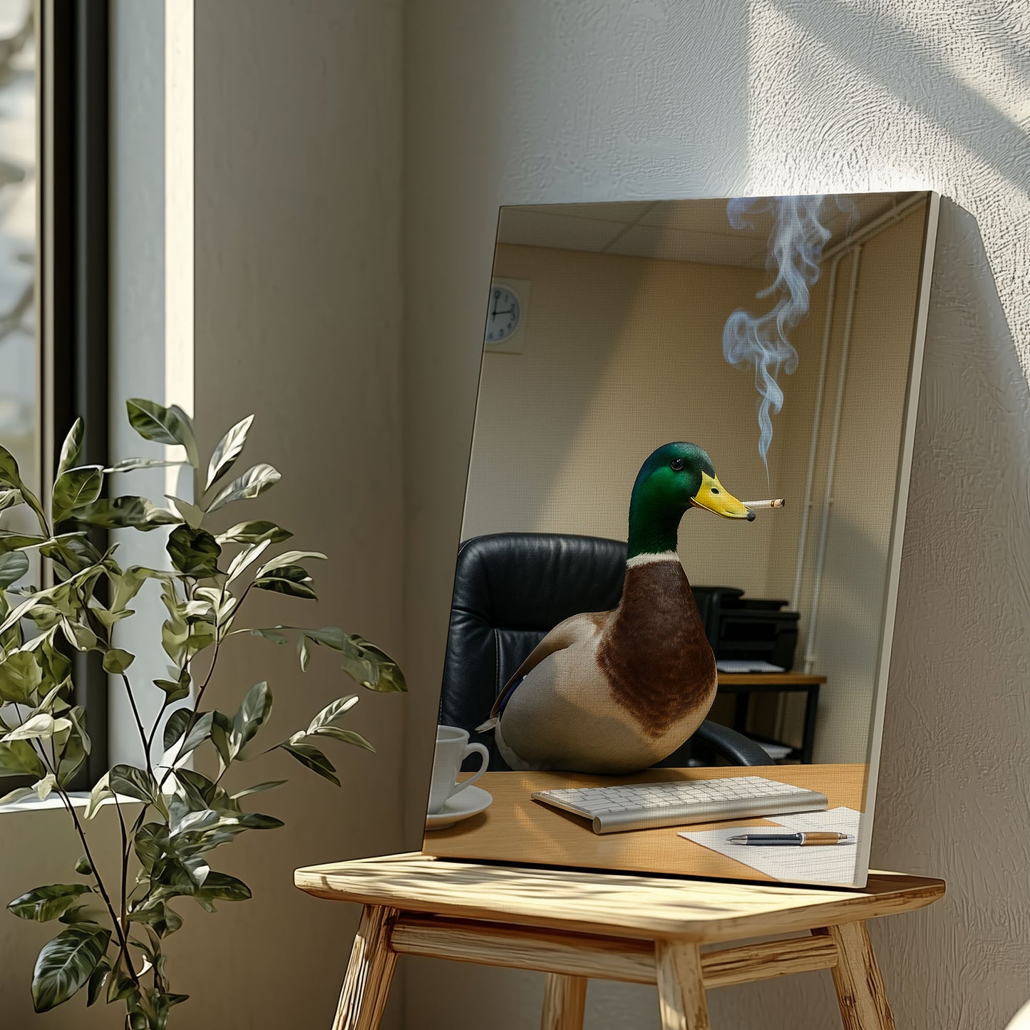 Funny Duck Smoking Cigar Wall Art