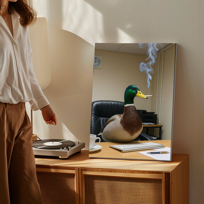 Funny Duck Smoking Cigar Wall Art