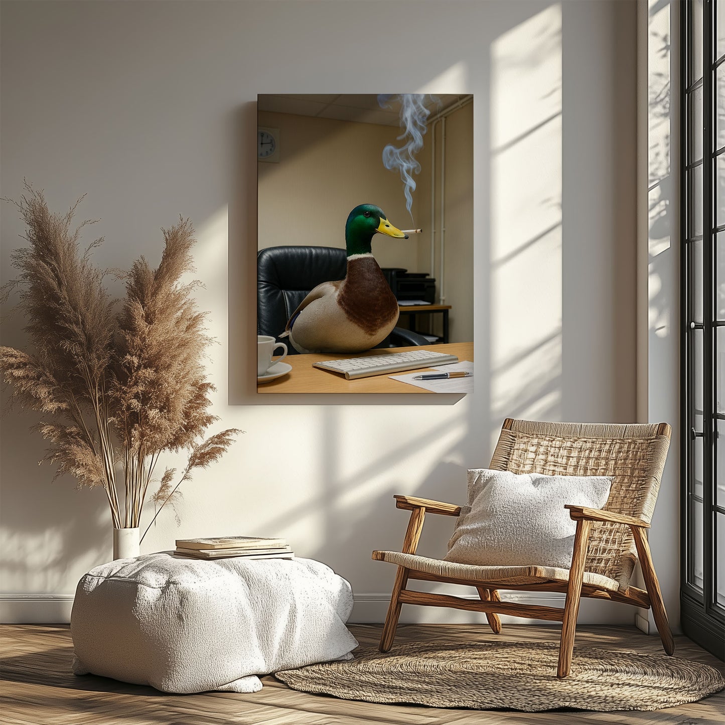 Funny Duck Smoking Cigar Wall Art