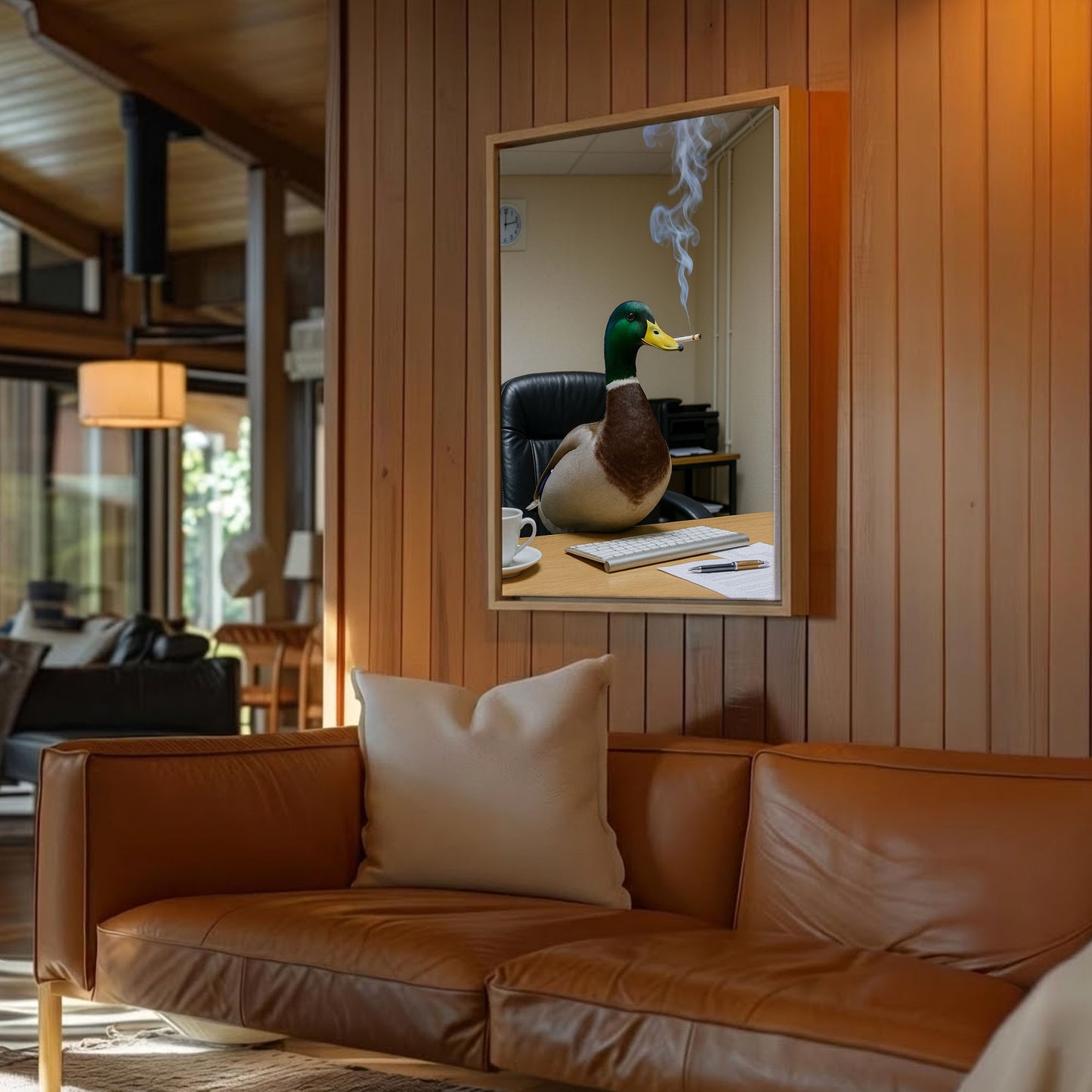 Funny Duck Smoking Cigar Wall Art