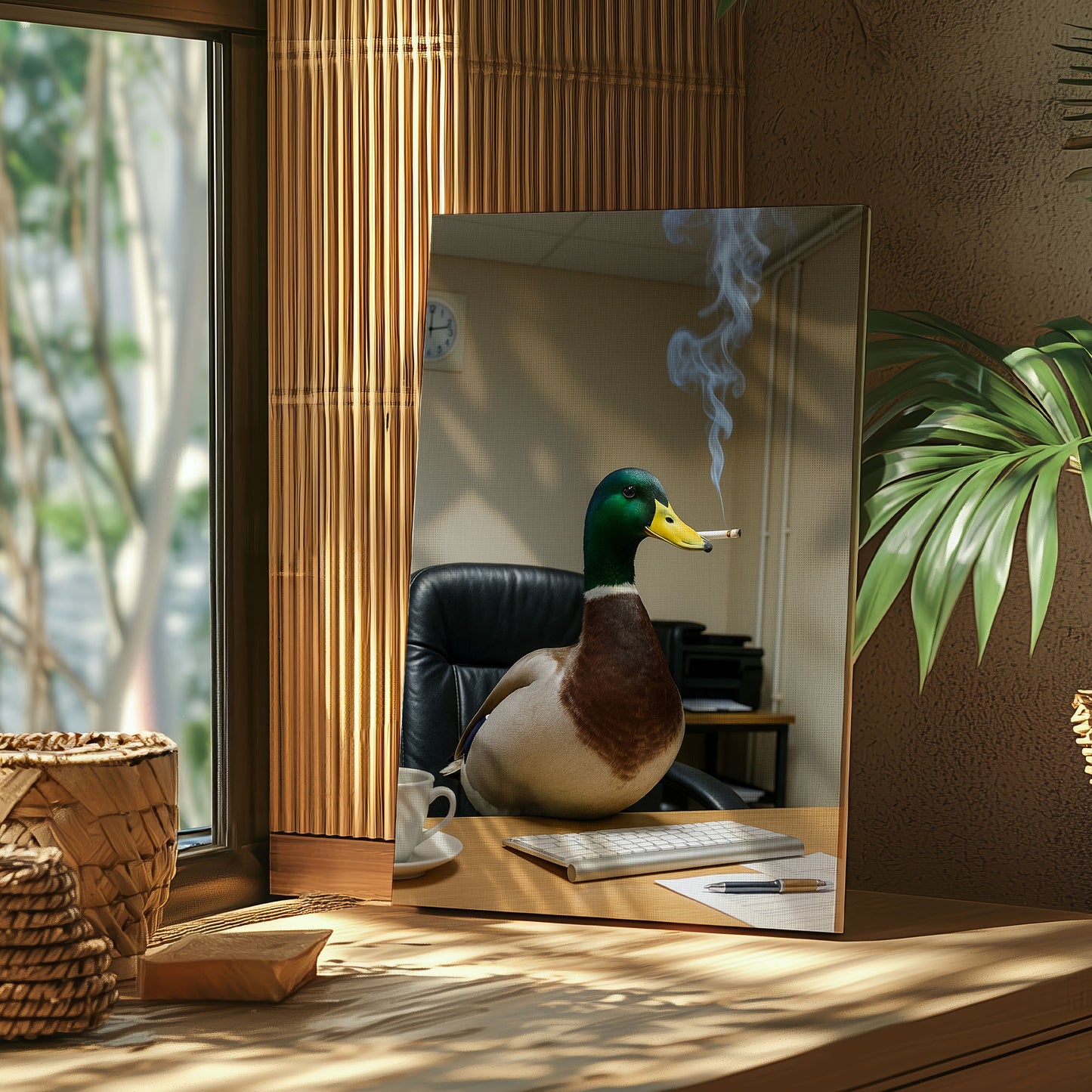 Funny Duck Smoking Cigar Wall Art