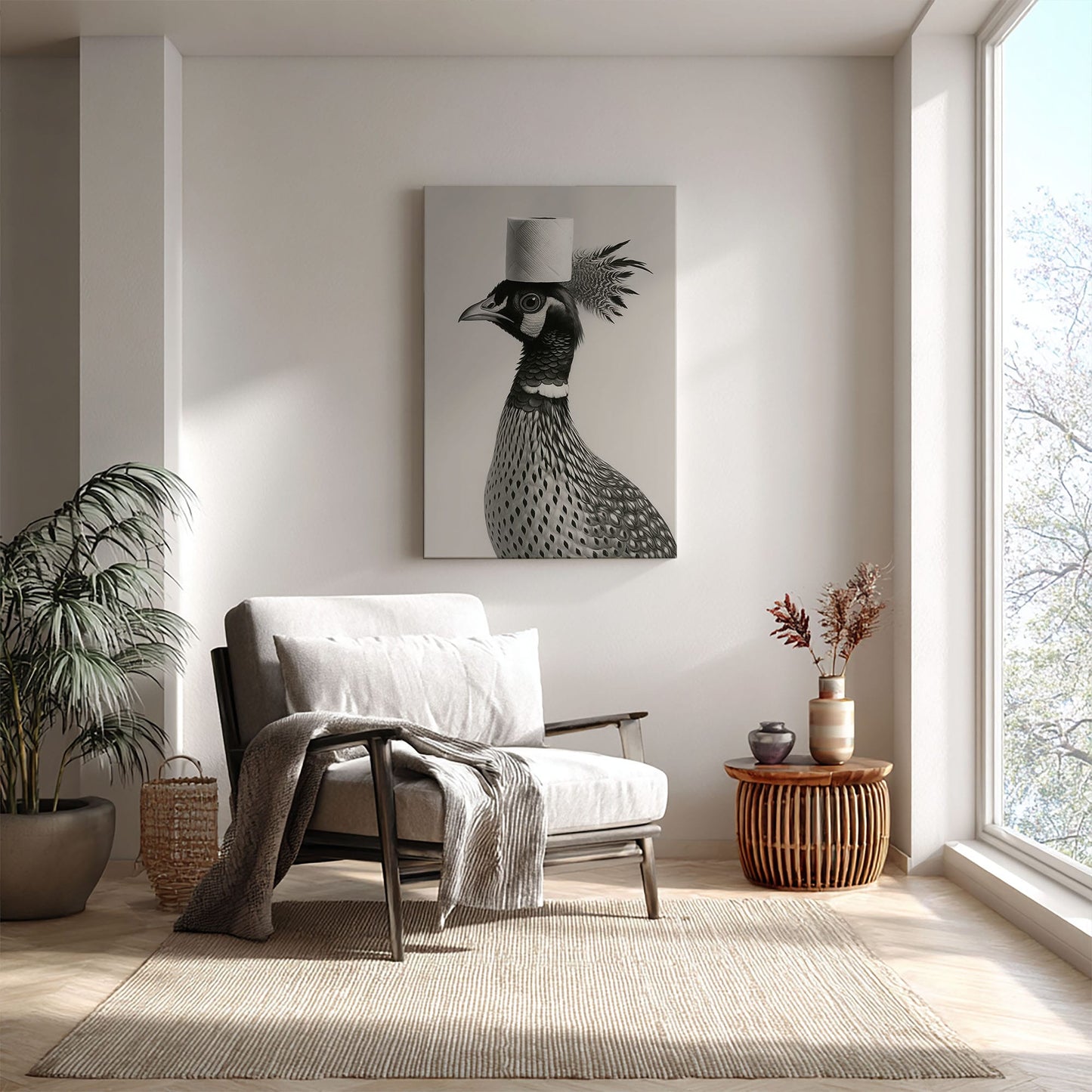 Funny Pheasant Bathroom Decor Modern Bird Wall Art