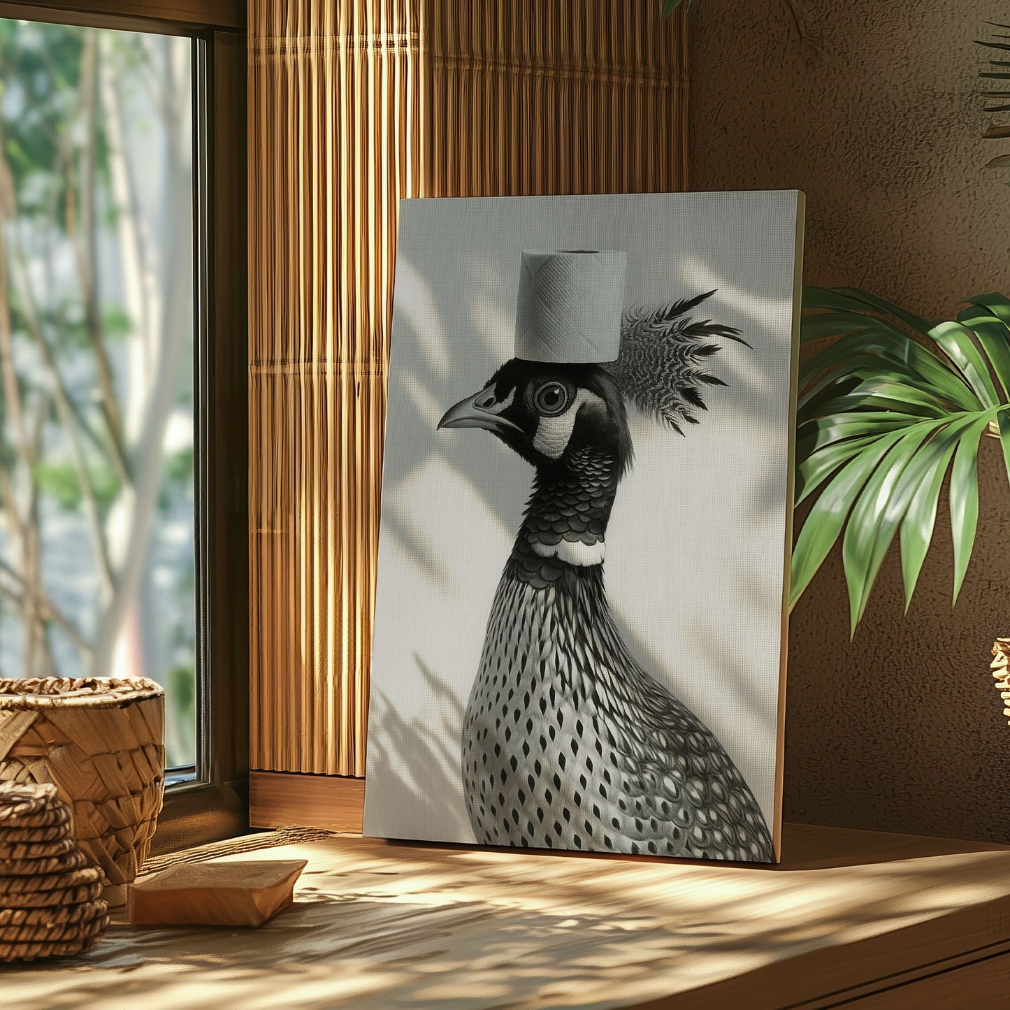 Funny Pheasant Bathroom Decor Modern Bird Wall Art