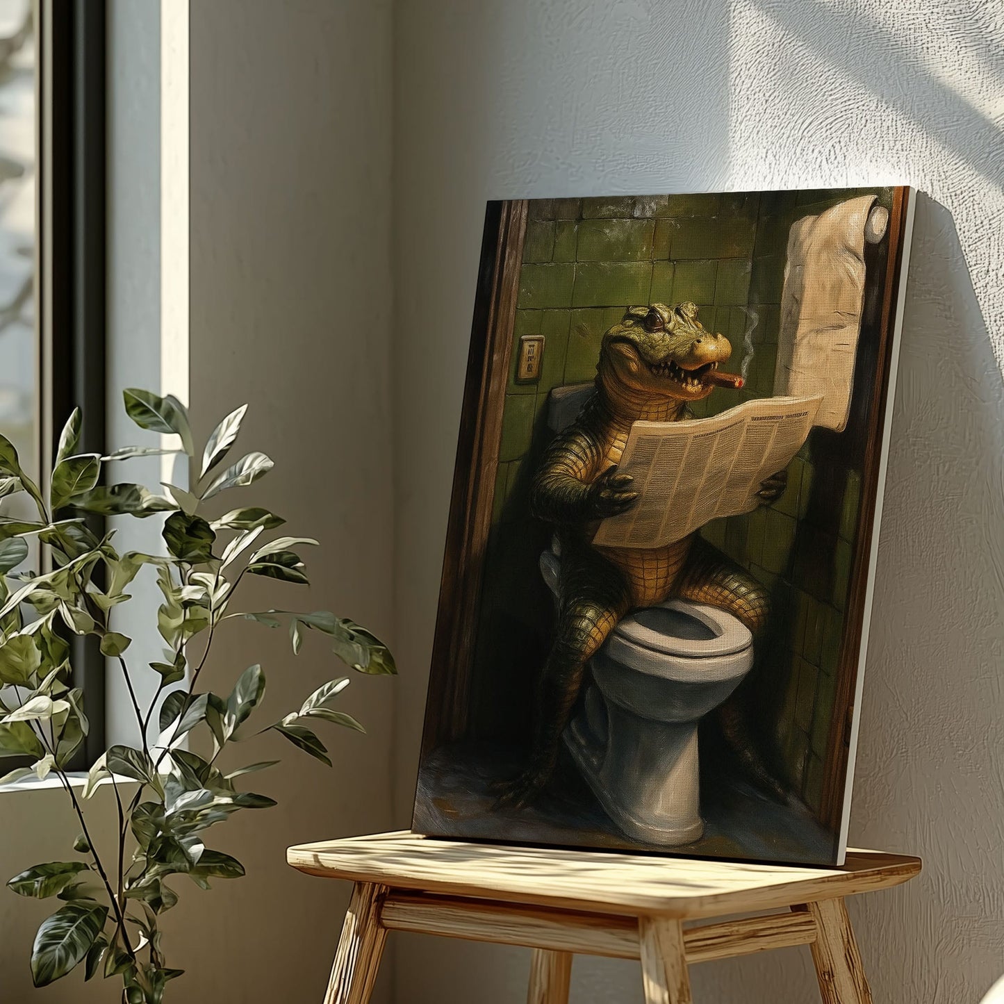 Funny Alligator Toilet Wall Art