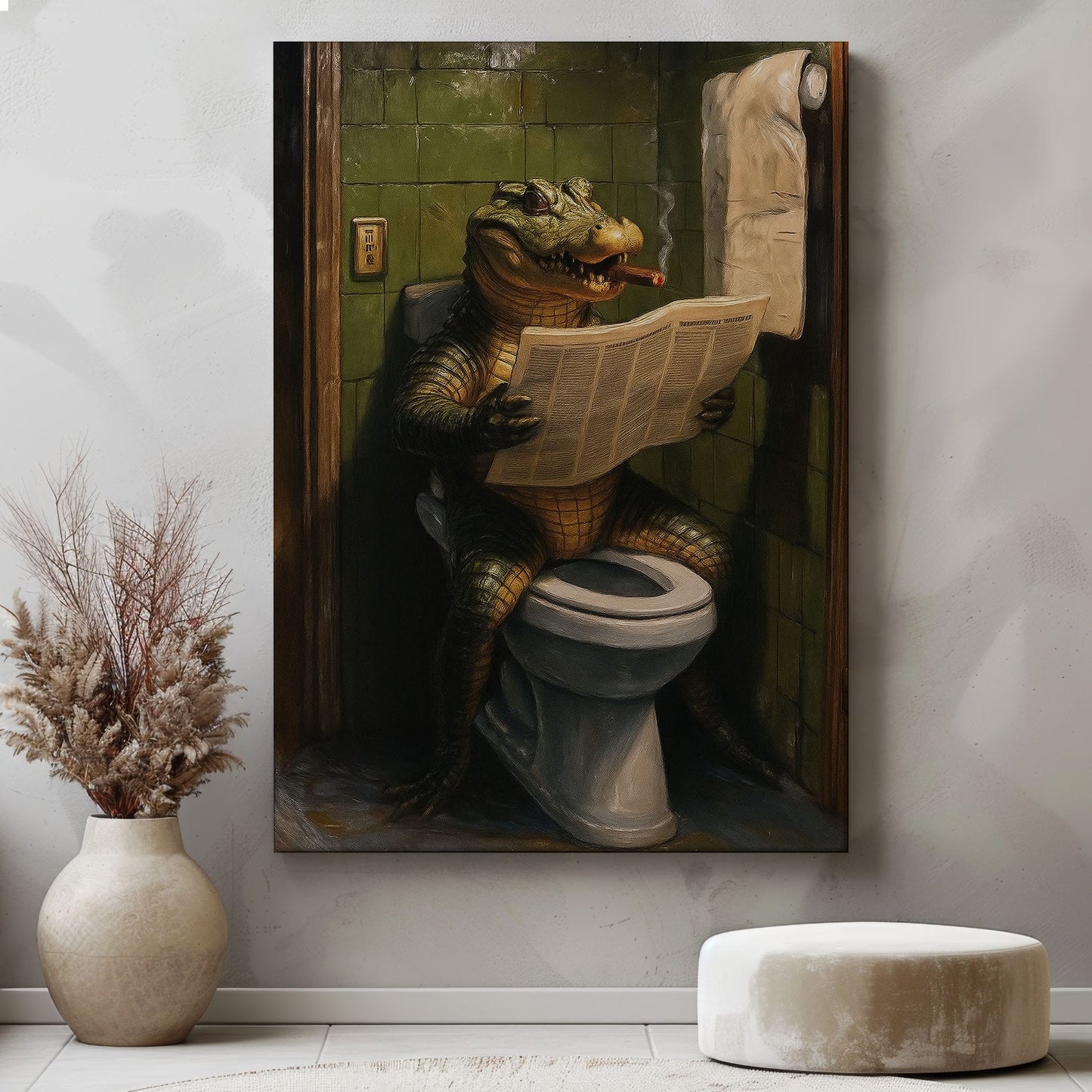 Funny Alligator Toilet Wall Art
